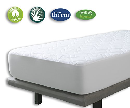 VELFONT – Gepolsterte Matratzenauflage aus Mikrofaser mit Aloe Vera - Zum Wenden – verfügbar in verschiedenen Größen - 90x190/200cm