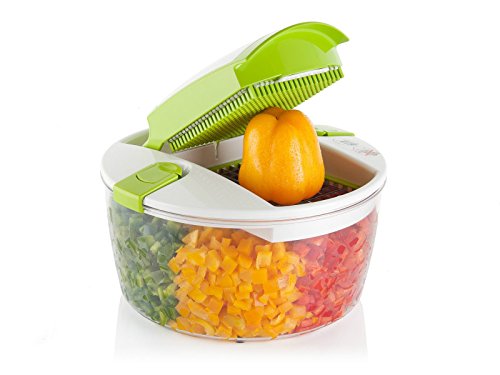 Orignal Genius Salat Chef Set 8-tlg. Gemüseschneider Obstschneider Deckel TV NEU, Farbe:grün - 4