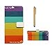 Price comparison product image MUTOUREN Samsung Galaxy Note 5 Wallet Case Embossed Premium PU Leather Magnetic Flip Wallet Cover with Detachable Hand Strap & Card Slots & Stand Function+ gold stylus accessories pen-colorful stripes