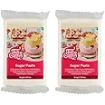 FunCakes Sugar Paste Bright White, Easy to Use, Smooth, Flexible, Soft and Pliable, Perfect for Cake Decorating, Halal, Kosher and Gluten Free, 250 g Pack of 2