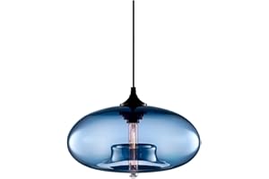 HJXDtech - Suspension Luminaire Plafond Vintage industrielle Chandelier E27 Lustres Light Lamp Colorful Eclairage de Plafond (Bleu)