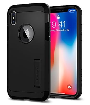 Spigen Coque iPhone X, Spigen® [Tough Armor] Protection US Military Grade [Noir Matte] Technologie Air Cushion / Anti-Choc Coque pour Apple iPhone X (2017) - (057CS22160)