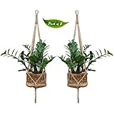 KepooMan Jute Plant Hanger Macrame 4 Legs Plant Holder for Indoor Outdoor Ceiling Deck Balcony Round and Square Pots (Jute-41 inch)