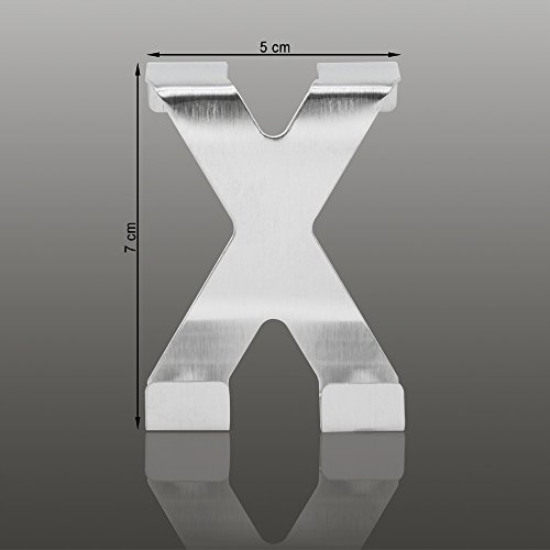 COM-FOUR® 4x Edelstahltürhaken Türhaken Kleiderhaken Haken in X-Form (4 Stück) - 2