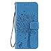 Produktbild Lomogo Galaxy A70 Hülle Leder, Schutzhülle Brieftasche mit Kartenfach Klappbar Magnetverschluss Stoßfest Handyhülle Case für Samsung Galaxy A70 - LOKTU080249 Blau