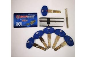 CILINDRO EUROPEO DI SICUREZZA CON SISTEMA DI CIFRATURA MECCANICO A 6 PERNI ATTIVI NICHELATO EVO K1 SECUREMME, SISTEMA ANTI-BUMP DUPLICAZIONE LIBERA MISURA TOTALE A= 90mm. (45-45)