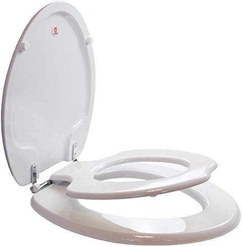 TOPSEAT6TSTE9999CP 999 TinyHiney Toilet Seat with Metal Hinges, Elongated White