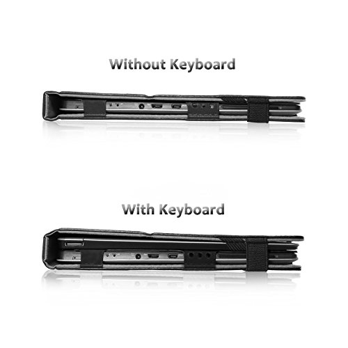 Lenovo Miix 310 Hülle Case, Infiland Slim Fit Folio PU-lederne dünne Kunstleder Schutzhülle Cover Tasche für Lenovo Miix 310 25,65 cm (10,1 Zoll HD) x5-Z8350 Tablet PC(mit Auto Schlaf / Wach Funktion, Tablet und Tastatur sind nicht entgehaltet)(Große Augen) - 5