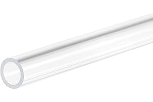 Recogwood 2Pcs Acrylic Pipe Clear Rigid Round Tube 6mm ID 8mm OD 305mm for Lamps and Lanterns, Water Cooling System