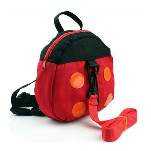 Smallwise Trading Toddler Safety Backpack with Harnesses Strap --- Great for Baby Walker Reins --- Lovely Ladybird Design