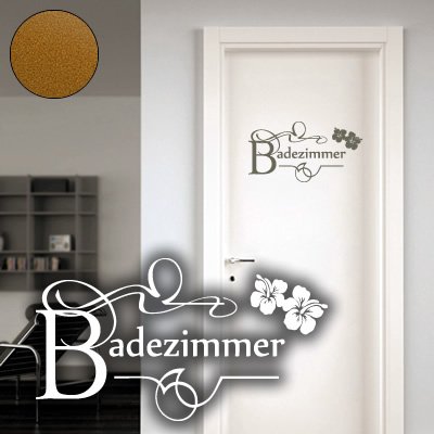 A661 Tür-/Wandtattoo "Badezimmer" 60cm x 32cm kupfer (erhältlich in 40 Farben und 2 Größen)