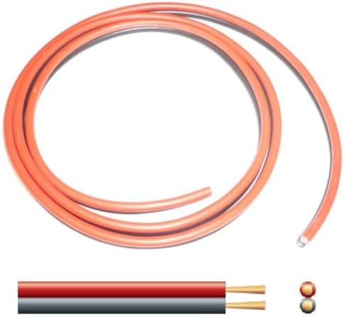 10 METERS 12 VOLT 15 AMP 2 CORE RED AND BLACK CAR BOAT POWER CABLE