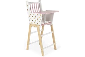 Janod - Candy Chic - Trona de Madera para Muñecas de Hasta 42 Cm - Accesorios para Muñecas - A partir de 3 Años, J05888