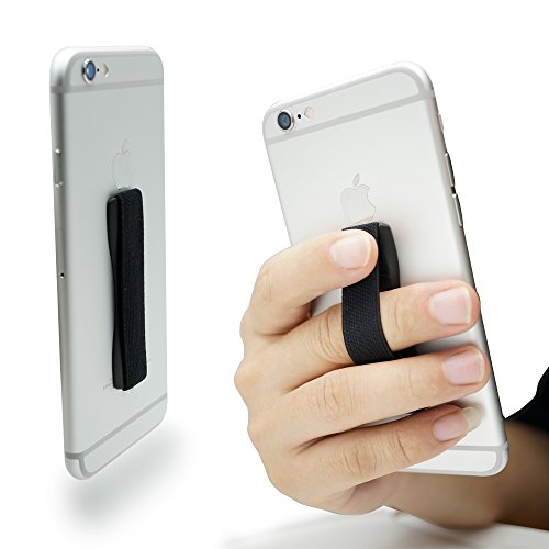 Ciscle Phone Grip Elastic Finger Grip Phone Strap Fits most Mobile Phones and Cases, iPhone, iPod Touch, iPad, HTC, Samsung Galaxy, Tablet PC, ASUS Tablet Holder (Black)