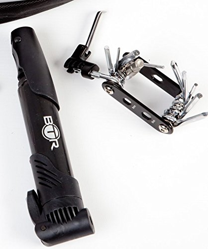 BTR Fahrradtasche Reparatur-Set fürs Fahrrad zur Abdichtung von Reifen mit selbstklebenden Flicken x 6, Reifenheber x 2, 14-in-1 Multifunktions-Werkzeug und Mini-Fahrradpumpe - 6