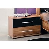 Nachttisch Design Gallery Plus 2 Schubladen Nussbaum Und Glas Schwarz Amazon De Kuche Haushalt Wohnen