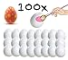 Produktbild 100x Ostereier Dekoeier 6 cm Plastikeier Eier für Ostern Zum Basteln Bemalen aus Plastik, Kunststoff Weiß Kunststoffeier für Deko Dekoration Weiß