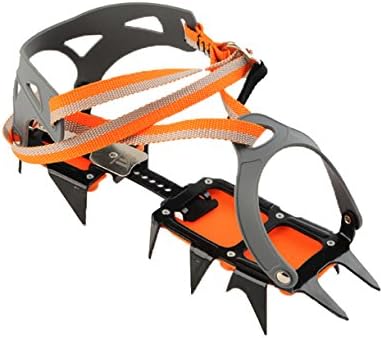 TOLEAD Professionals Boot Tread Studded Grips Snow Shoes Crampons Walking Walker Outdoor ice climbing mountaineering crampons (14-point)