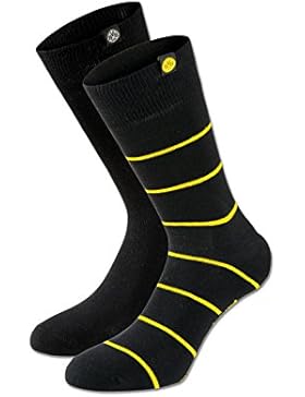 Borussia Dortmund Socken, Schwarz, Baumwolle, 35-38/39-42/43-46, 2er-Set, Borussia Dortmund-Schriftzug, Ringelsocken