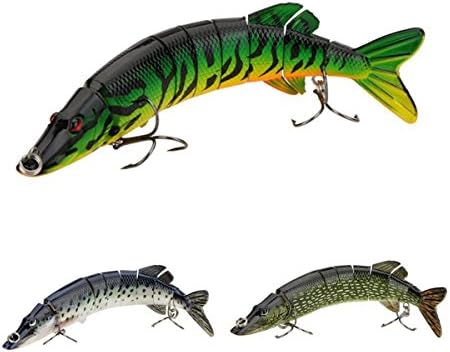 MOOKZZ Fishing Lures 8 Segment Swim Bait Set - Japan Hook 20cm 66g Multi Jointed Fishing Lure, Saltwater/ Freshwater, Bass Trout Pike Perch