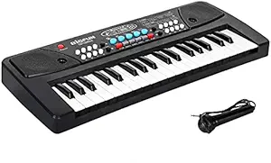 LUASA Pastic Portable Electronic Digital Music Piano Keyboard, with Microphone Keyboards Ages 3-8 with inbuilt 6 Demo