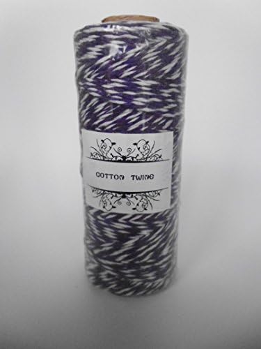 135m Spool Bakers Twine ~ 8 Ply ~ 100% Cotton ~ Purple and White