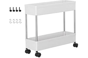 VVXXMO 2/3/4 étagères de rangement avec roulettes pour cuisine, salle de bain, bureau