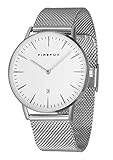FIREFOX Damenuhr Herren- Armbanduhr Passion analog Quarz Edelstahl Milanaise Mesh Armband Zifferblatt weiß 5 ATM wasserdicht FFPL02-061