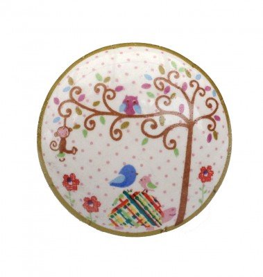 Möbelknopf BIRDS OF PARADISE Keramik Knauf Vögel