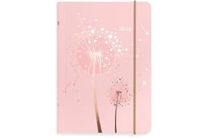 Matilda Myres 2024 Diary - A6 Day a Page Diary - Daily Journal - Diary January to December 2024 - A6 Size - Elastic Closure - Pink
