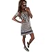 Produktbild Oyedens kleider sommer damen Frauen Lässig ReißverschlussLiebe gedruckte Mode Kurzes Kurzarm Mini Strandkleid Minikleid Party beiläufige Abend Partei Kurzschluss Frau kleid audrey hepburn stil elegant Kleid (XL, Grau)