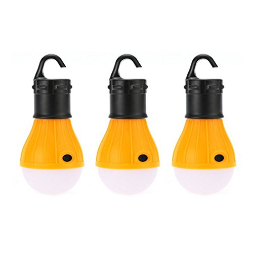 Preisvergleich Produktbild KZKR Portable LED Campinglampe Laterne Zelt Leuchtmittel Zeltlampe Glühbirne für Camping, Wandern ,Abenteuer,Angeln, Garage, Notfall, Stromausfall, batteriebetrieben Camping Ausrüstung für drinnen und draußen Y233 (3gelb)
