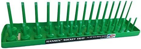HansenGlobal Hansen 3804 3/8" Drive Metric Regular & Deep Socket Holder - Green