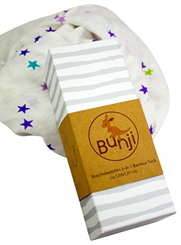 Luxus Spuck- & Pucktuch in hochwertiger Geschenkbox. Mit gratis E-Book. 100 % kuschelweiche Bambusviskose, 120 x 120 cm. Perfekt für den Sommer. Sehr beliebtes Geschenk zur Geburt! - 8