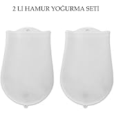 Decotown Silikon Hamur Torbası Seti, Orta ve B&uuml;y&uuml;k Hamurlar i&ccedil;in, Ekmek Yoğurma Torbası, Şeffaf, 2'li Set