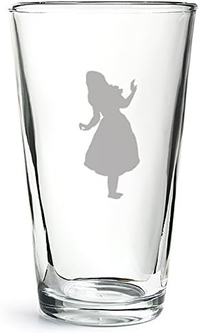 The Mad Hatter - Alice in Wonderland Boston Cocktail Glass. Matching wine glasses, shot glasses, brandy warmers, flute glasses, gin glasses, beer glasses and highball glasses available