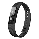 QS Fitness Tracker Smart Watch, mit schmalem Touchscreen, tragbarer Activity Tracker, Schrittzähler, Schlafüberwachung, für Android und iOS