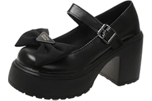 ULALAZA Piattaforma da Donna Mary Janes Scarpe Sweet Toe Caviglia Lolita Piattaforma Gotica Scarpe con décolleté Scarpe con Plateau Grosse Scarpe Eleganti in Pelle Verniciata