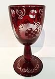 besondere Geschenksidee Egermann Weinglas antik, geschliffen Sherry Glas Böhmisches Glas rubin rot Antik Glas Sammler Glas gebraucht Zustand wie neu Höhe ca. 11,5 cm