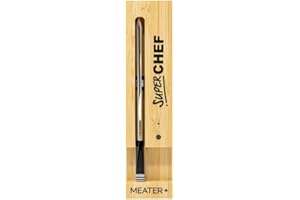 MEATER Plus - Engraved "SUPER CHEF" | 50m Long Range Smart Wireless Meat Thermometer for The Oven Grill Kitchen BBQ Smoker Rotisserie with Bluetooth and WiFi Digital Connectivity