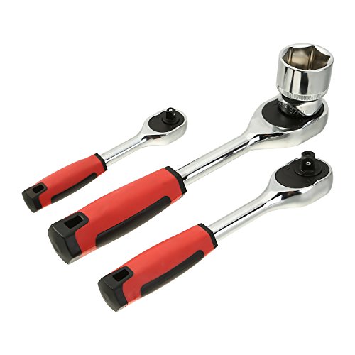 LESOLEIL Steckschlüssel Satz Handwerkzeuge Universal Reparatur Werkzeuge Ratschen Sechskant Steckschlüsseleinsatz Torx- Schlitz Phillips Pozidrive Bit Steckschlüsseleinsätze Werkzeugkoffer 121 teilig - 4