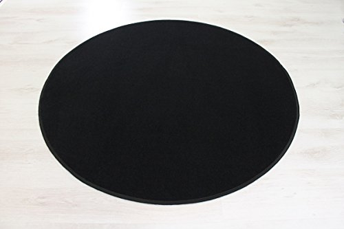 Alina schwarz Rund Velour Teppich Größe 120cm rund