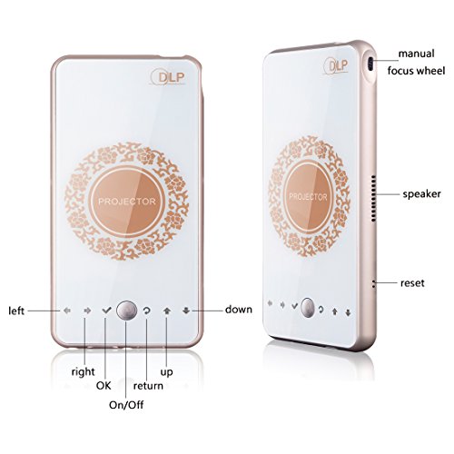 HDSmart Mobile Mini Projector, DLP Pico Home Theater，HDMI & WIFI Wireless Connectivity Portable Projector