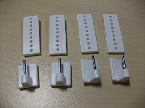 Selbstklebehaken für Vitragestangen verstellbar weiß 4 Stück