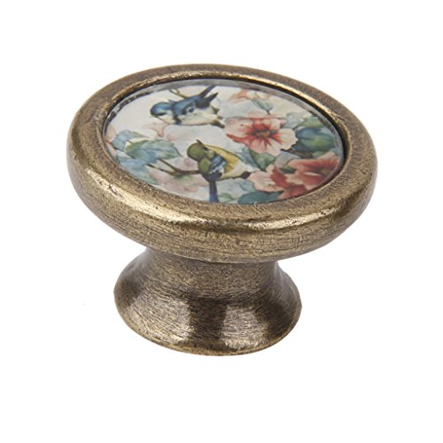 Vintage Knopf Schranktür Schublade Bin Griff Hardware – bird Und Blumen - 3