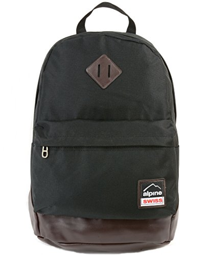 Preisvergleich Produktbild Alpine Swiss Midterm Backpack School Bag Bookbag 1 Yr Warranty Black / Brown