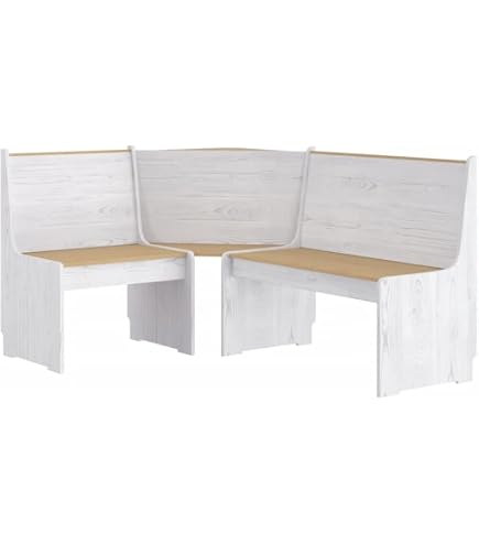 k koma Imbottitura Panchina angolare in legno di pino con imbottitura in legno massiccio – nuovo fiore chiaro (140 x 160