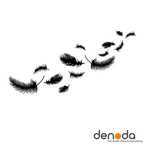denoda® Federn – Wandtattoo Kupferfarben 49 x 25 cm (Wandsticker Wanddekoration Wohndeko Wohnzimmer Kinderzimmer Schlafzimmer Wand Aufkleber) - 2