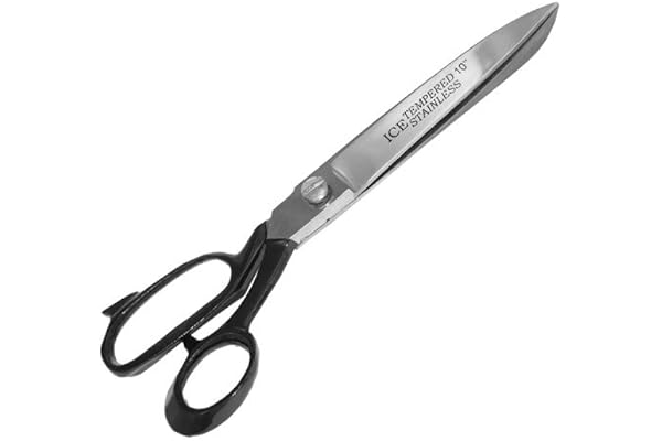 May Ciseaux de Couture Professionnels 25 cm (10 pouces) – Ciseaux Tissu Affûtés chromés & inoxydables – Pour Cuir, Tissus, Couture – Ciseaux Tailleur Robustes, Coupes Précises