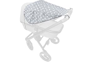 LIEBES VON PRIEBES Priebes Sonnensegel Florence de lux | Sonnendach mit Seitenschutz | Universal Sonnenschutz | Sonnensegel für Kinderwagen Buggy Sportwagen | 100% Baumwolle | Made in EU
